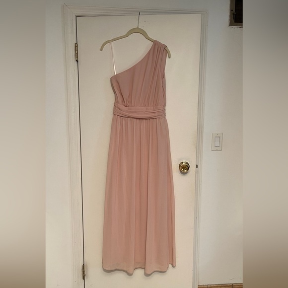 LULU’S Looking Glass Blush Pink One-Shoulder Maxi Dress - Picture 5 of 8